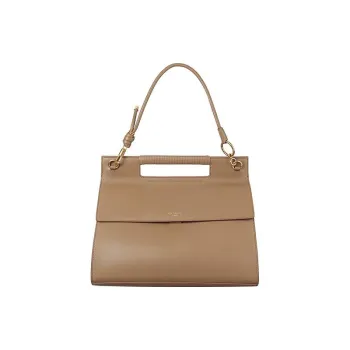 Givenchy Smooth Leather One Shoulder Handbags Large Size Women's Taupe