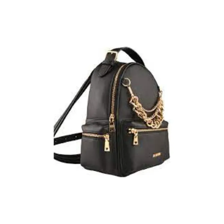 LOVE MOSCHINO Leather Backpack Tubas Women's Black-2