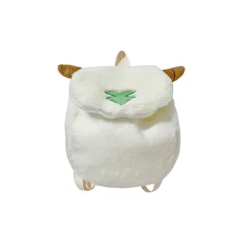 BALANG Faux Rabbit Fur Backpack Regular Women's White