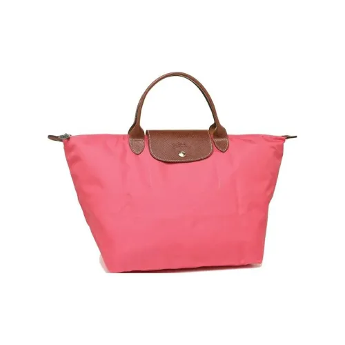 LONGCHAMP Le Pliage Polyamide Canvas With Leather Trim Dumpling Bag Handbags Medium Size Women's Pink