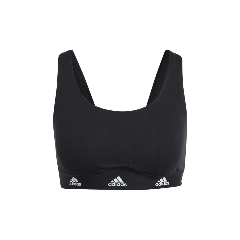 Adidas ACTIVE COMFORT COTTON SCOOP BRALETTE UNDERWEAR Bra Women's Black-0