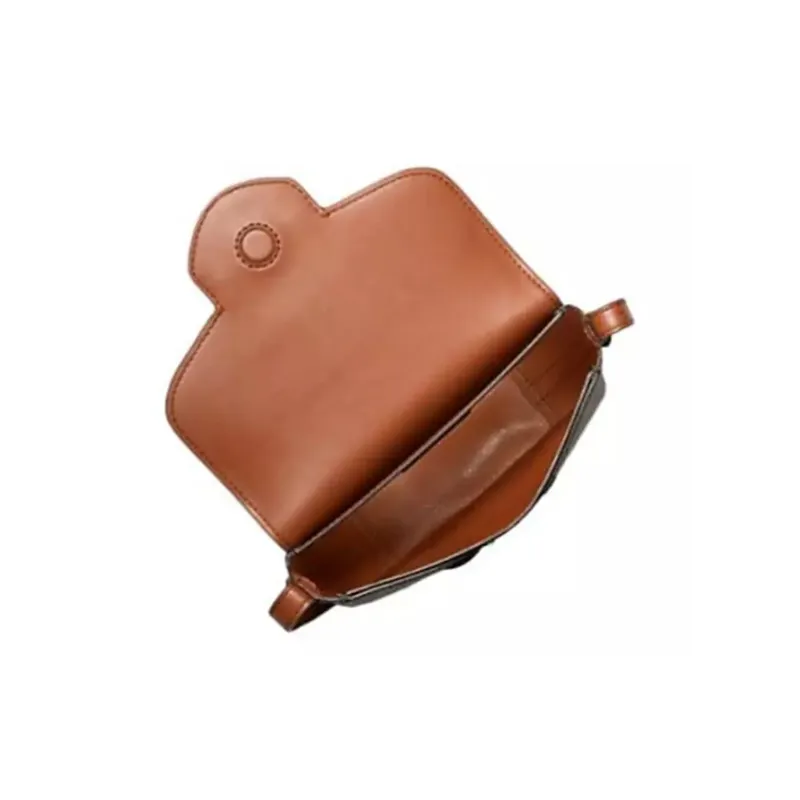 MICHAEL KORS PVC Saddle Bag Shoulder Bag Crossbody Bag Small Size Women's Brown & Coffee-2