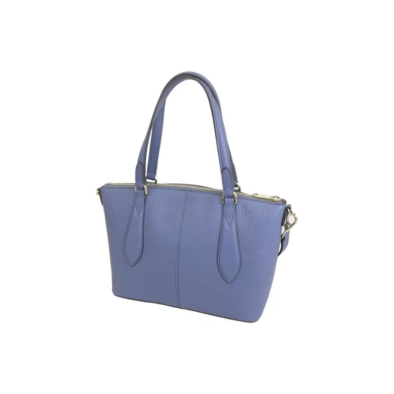 Furla Dafne Leather Tote Bag Shopping Bag Handbag Small Size Women's Denim Blue-3