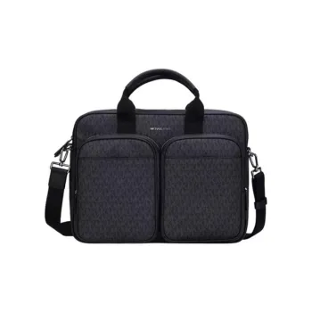 MICHAEL KORS MK Cooper Coated Canvas Briefcase, Handbag, Shoulder Bag Men's Black