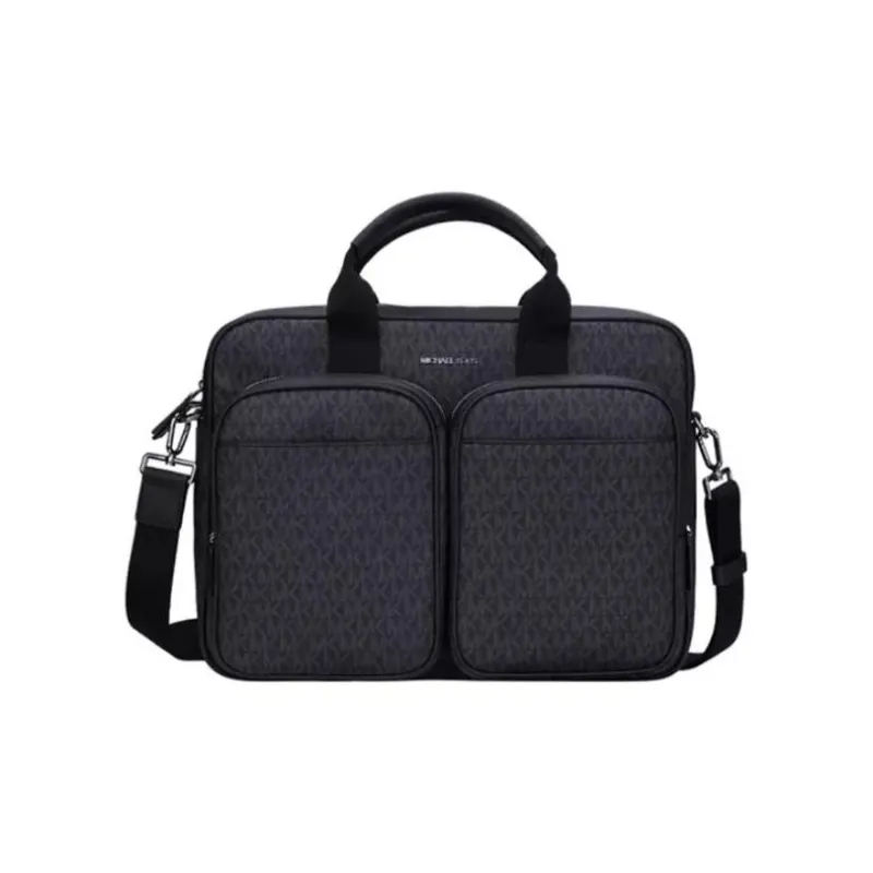 MICHAEL KORS MK Cooper Coated Canvas Briefcase, Handbag, Shoulder Bag Men's Black-0