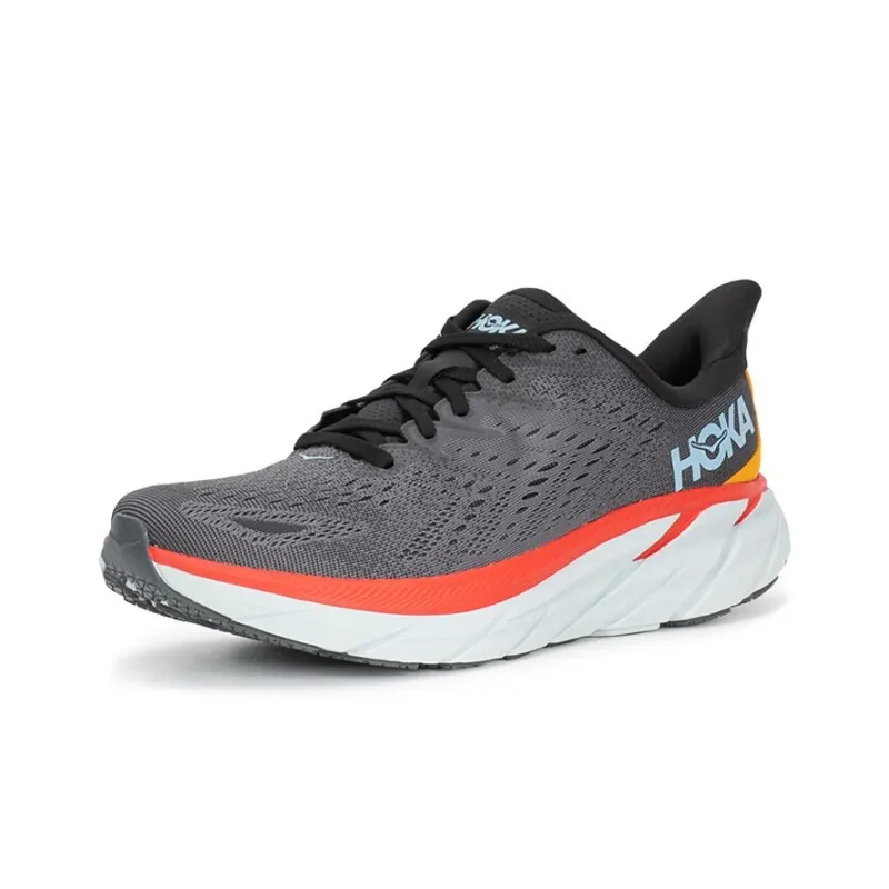 HOKA ONE ONE Clifton 8 Anthracite Castlerock Red-2