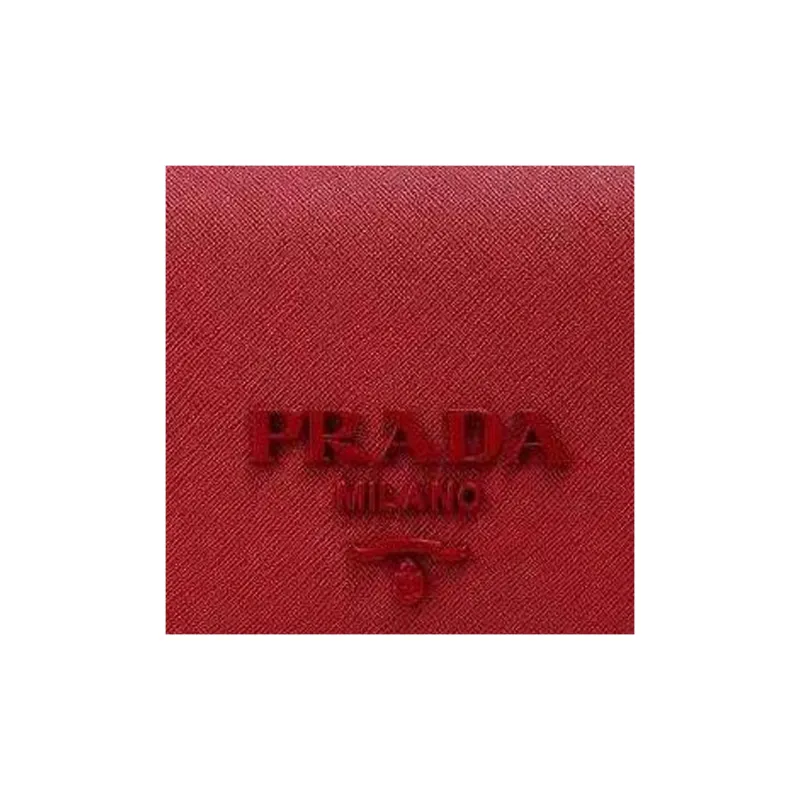 PRADA Leather Crossbody Bag Shoulder Bag Women's Red-1