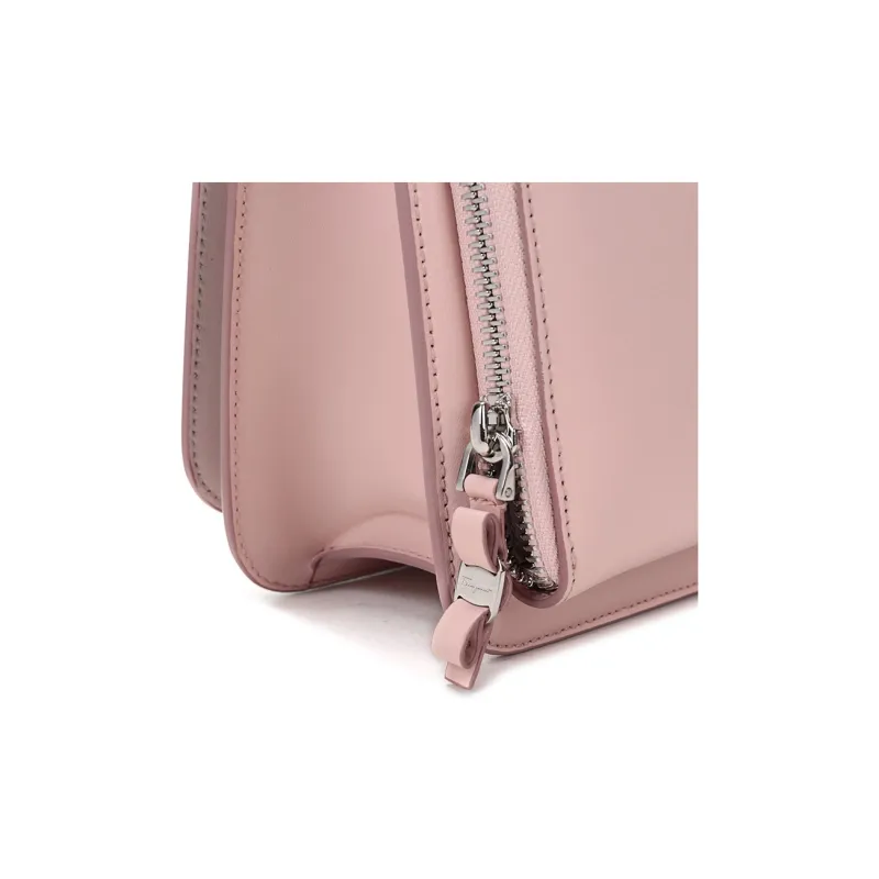 FERRAGAMO Vara Cow Leather Shoulder Bag Crossbody Bag Women's Light Pink Red-6