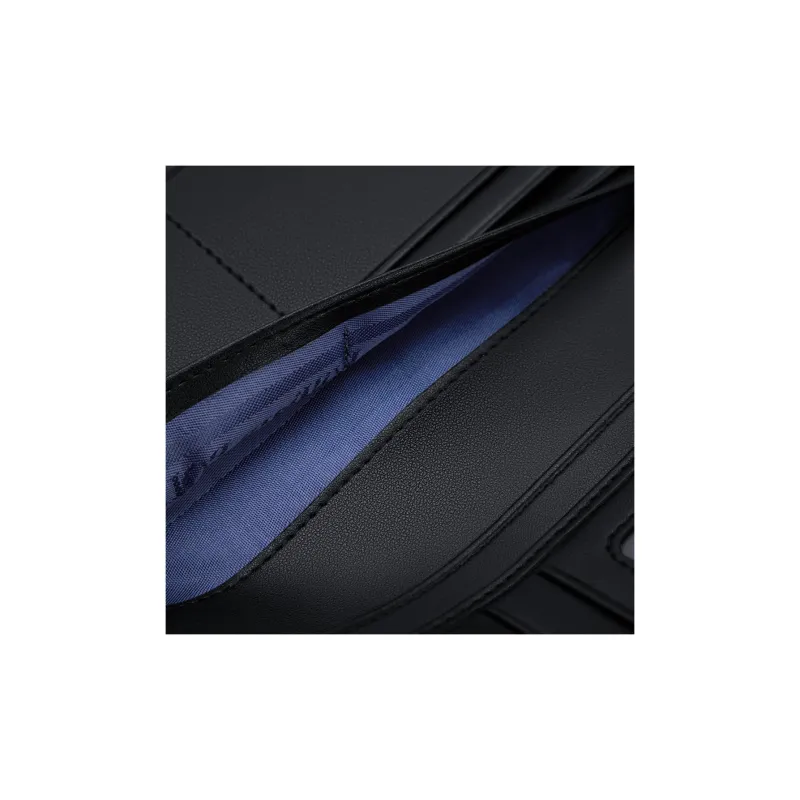 WilliamPOLO Nappa Top Grain Cow Leather Genuine Leather Long/Cropped Wallet Money Clip Unisex Black-2