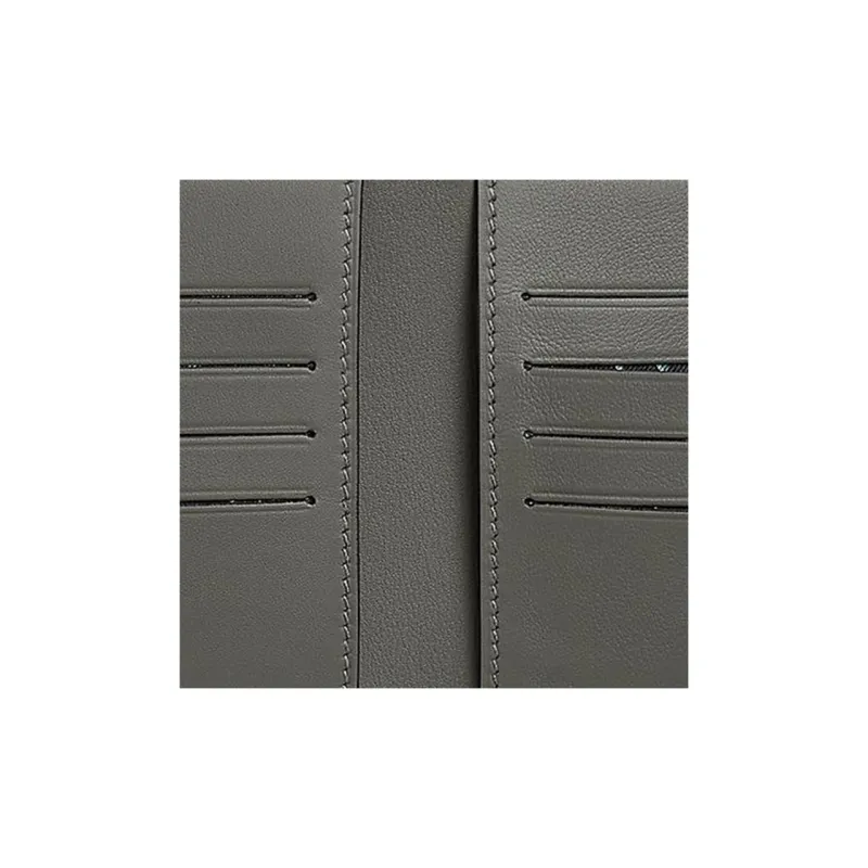 HERMES Citizen Twill Swift Leather Card Holder Men's Mauve Gray-3
