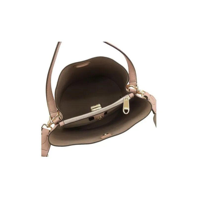 Furla Danae Leather Bucket Bag, Portable Crossbody Bag, Shoulder Bag Women's Moonstone Pink-4
