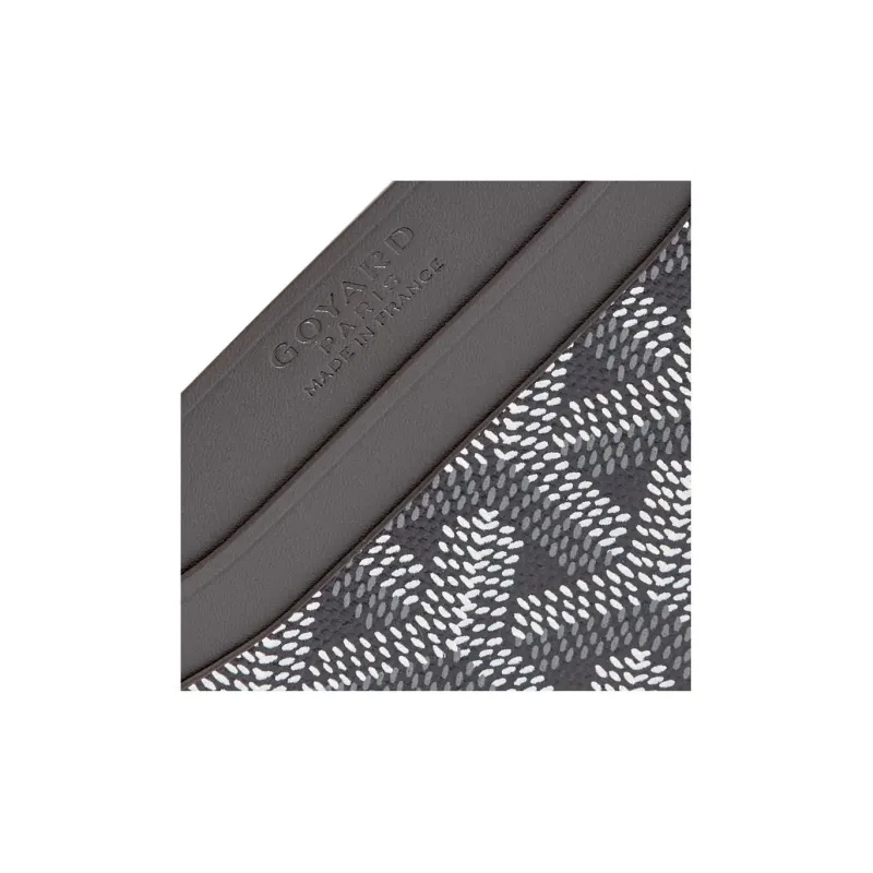 GOYARD Saint-Sulpice Canvas With Calfskin Card Clip Card Holder Unisex Gray Patchwork Gray Pink Heart-1