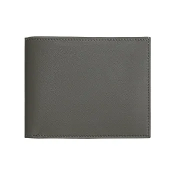 HERMES Citizen Twill Swift Leather Card Holder Men's Mauve Gray