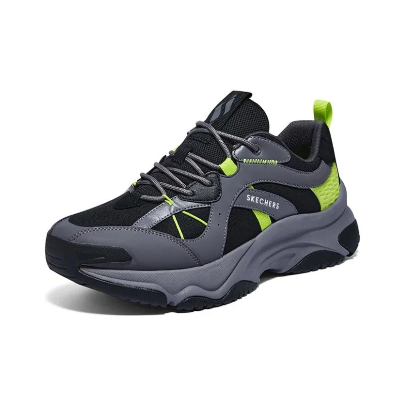 Skechers Street Wear resistant And Lightweight Low Top Running Shoes Men's Gray Black-2