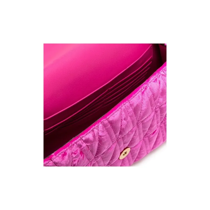 VERSACE Virtus Velvet With Calfskin Crossbody Bag Shoulder Bag Women's Pink-3