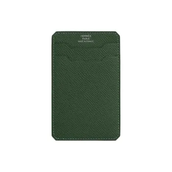 HERMES City 3CC Epsom Calfskin Card Holder Men's 2Q Vert Anglais British Green