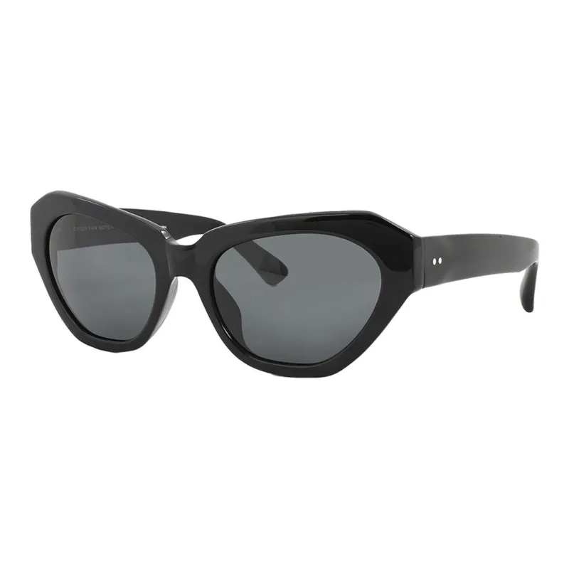 DRIES VAN NOTEN Acetate Irregular Shape Sunglasses Unisex Black-0