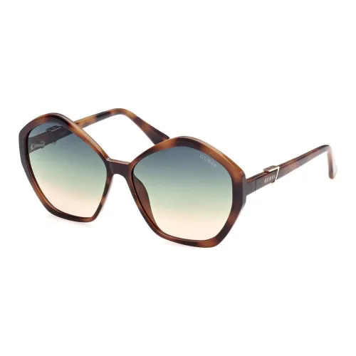 GUESS Metal Irregular Shape Sunglasses Women's Tortoiseshell