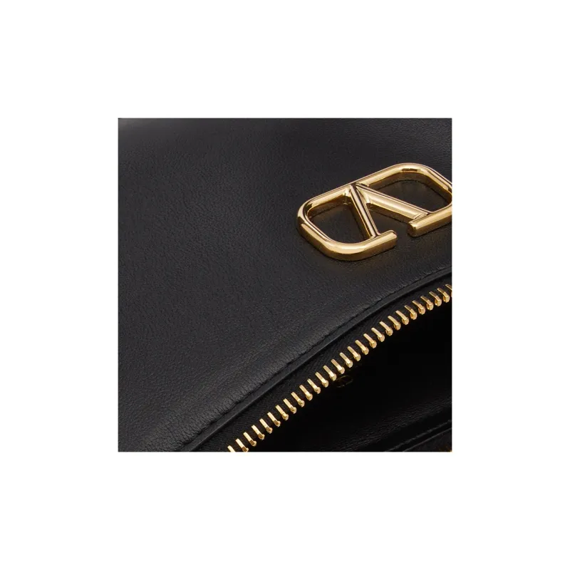 Valentino Vlogo Calfskin Crossbody Bag, Shoulder Bag Women's Black-5