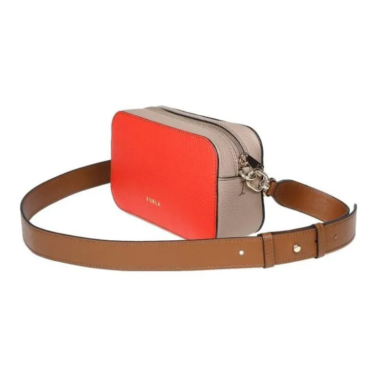 Furla Calfskin Shoulder Bag, Crossbody Bag Women's Orange-2