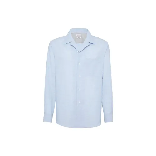 Brunello Cucinelli Shirts Men Light Blue