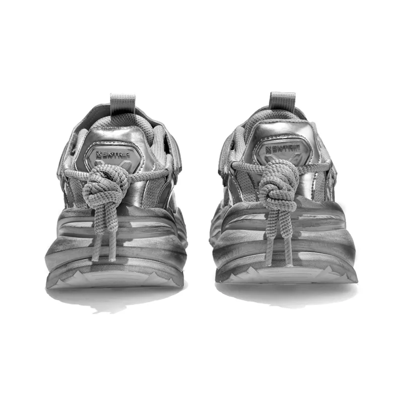 SK.TRIP Mecha Wear-Resistant Height Increasing Low-Top Chunky Sneakers Unisex Titanium Gray-4