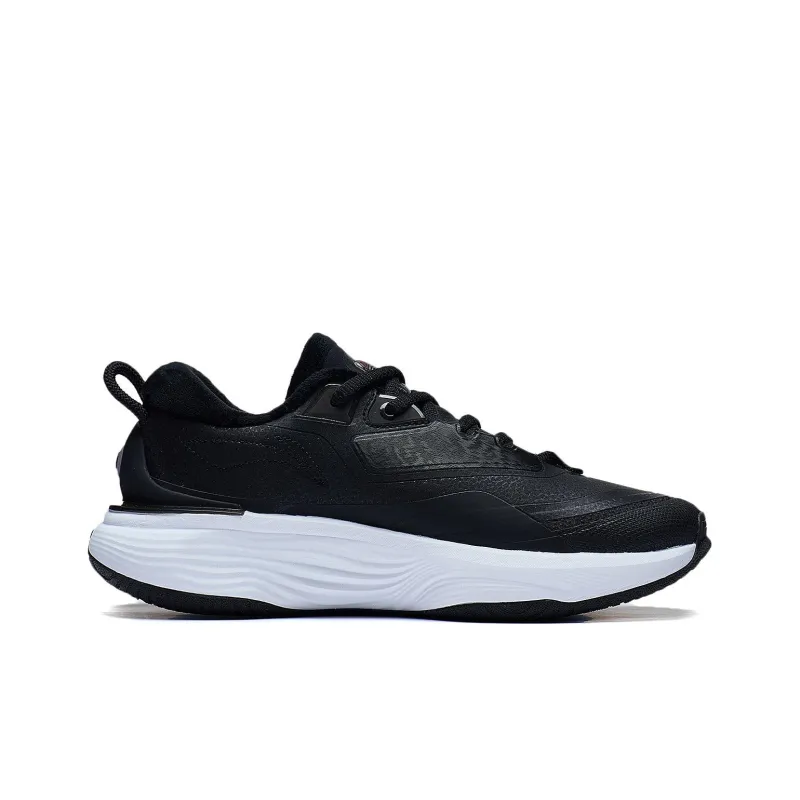 LiNing SOFT WARM Cushioning Breathable Low Top Running Shoes Women's Black-1