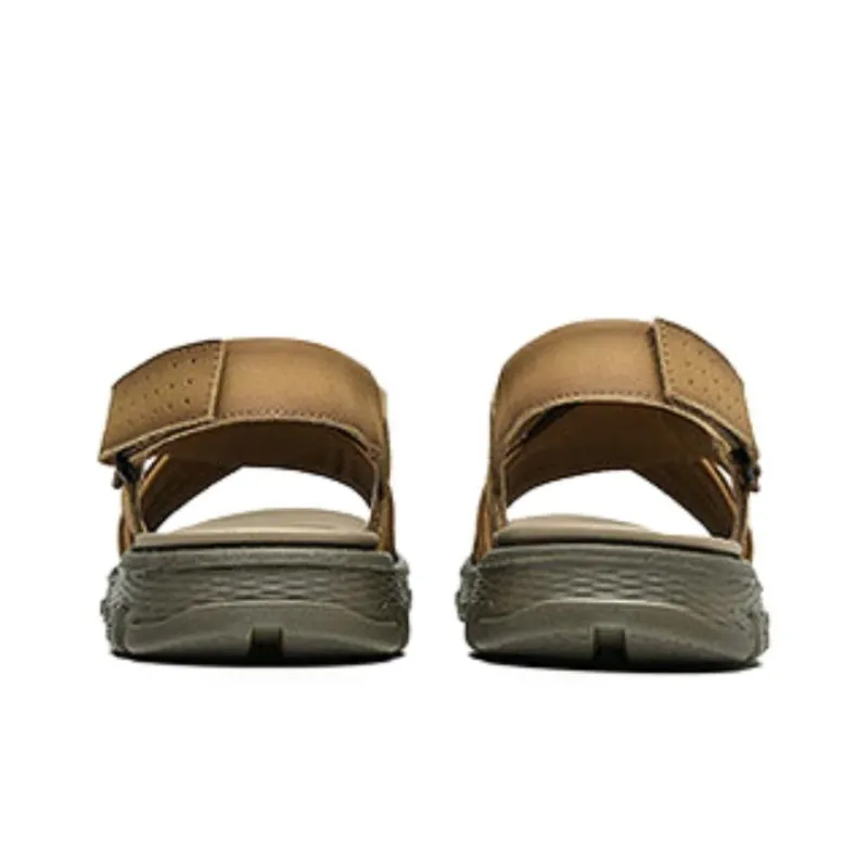 HLA Beach Sandals Men Black/Earth Yellow-5