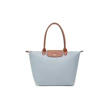 LONGCHAMP Le Pliage Recycled Canvas Tote Bag Shopping Bag Handbag Large Size Women's Gray Blue