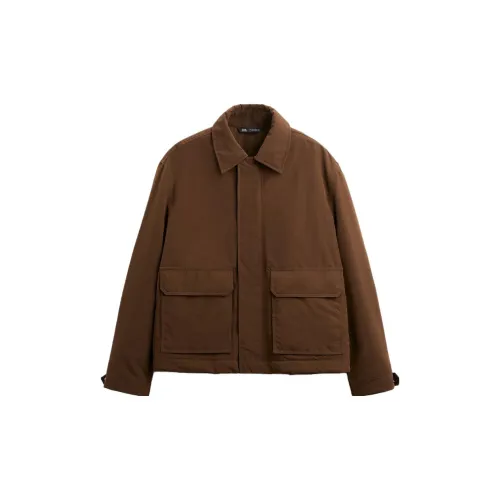 ZARA Jackets Men Brown