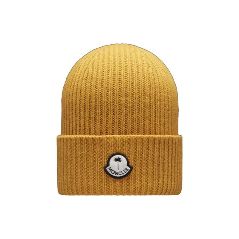 Moncler Velour, Wool, Cashmere Beanies Women's Yellow-0
