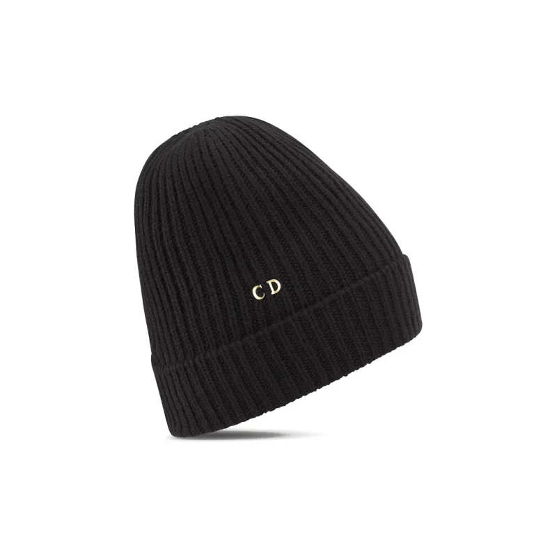 DIOR Cashmere Beanies Women's Black-2