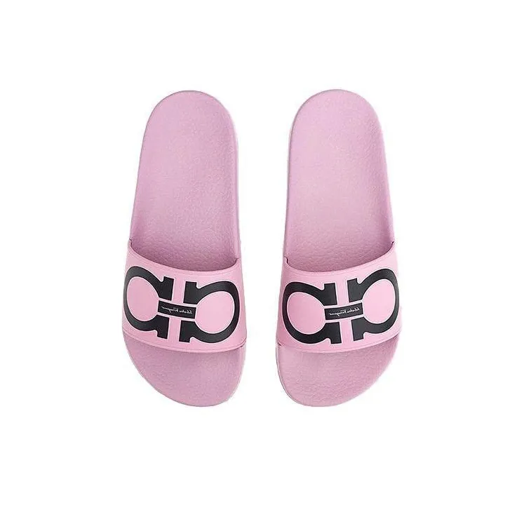 FERRAGAMO Gancini print Pool Slides-3