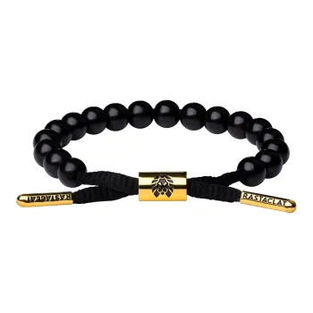 Rastaclat Alloy Small Lion Chinese Style Wooden Bracelet Unisex Ebony