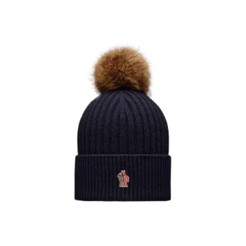 Moncler Logo embroidered Pompom Cashmere Beanie