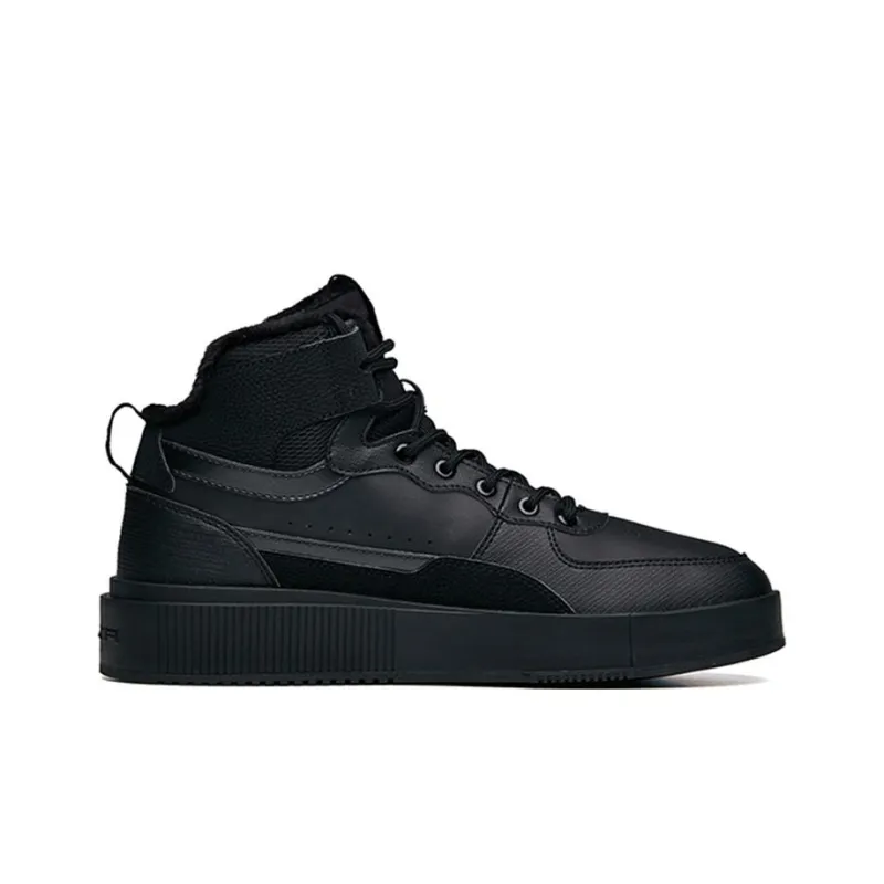 Anta High Top Skateboard Shoes Men's Black-1