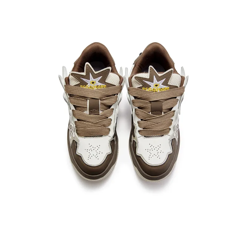 SENGUOGUO Low Top Skateboard Shoes Unisex Coffee-2