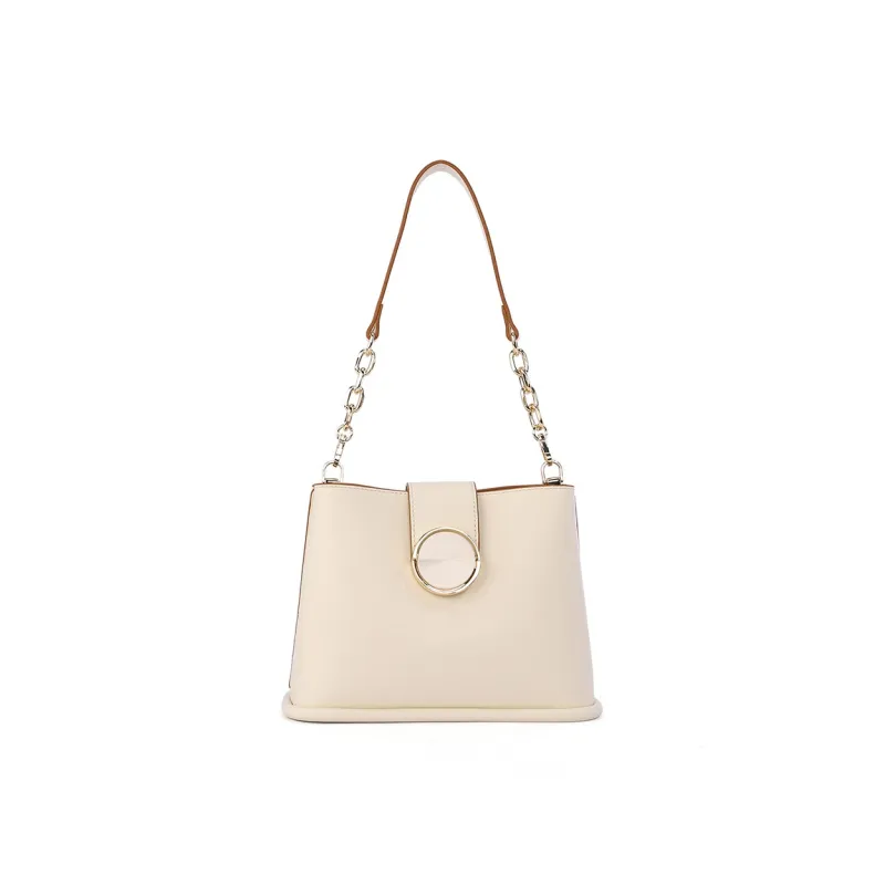 Dubaolu Polyurethane Bucket Bag, Chain Bag, Shoulder Bag Women's Milk Tea/Light Green/Ecru/Black-16