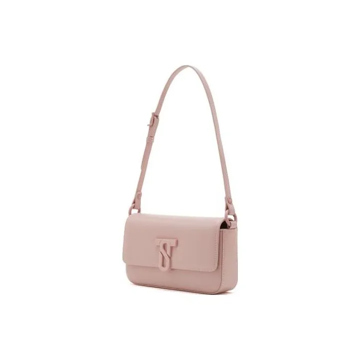Staccato Cow Leather Shoulder Bag Women's Pink/Ecru/Light Gray Green-7