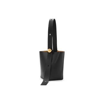 LOEWE Cow Leather Shoulder Bag Crossbody Bag Medium Size Unisex Black