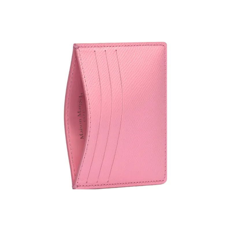 Maison Margiela Grain Cow Leather Card Holder Small Size Women's Pink-2