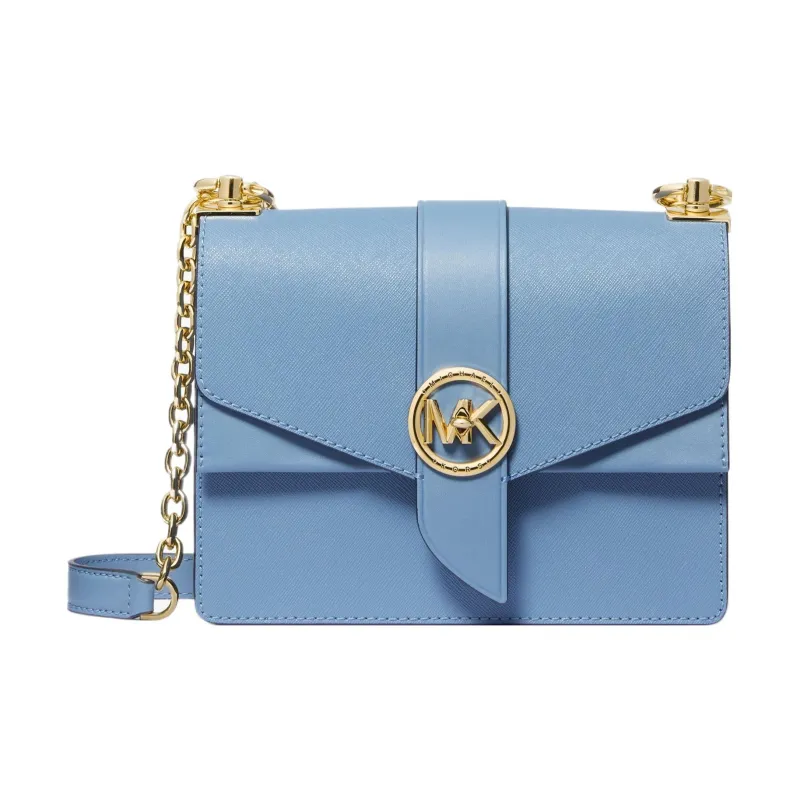 MICHAEL KORS Greenwich Leather Square Bag, Shoulder Bag, Crossbody Bag Trumpets Women's Light Blue-0