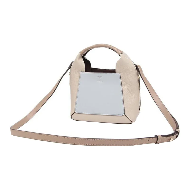Furla Leather Tote Bag Shopping Bag Portable Crossbody Bag Shoulder Bag Mini Women's Beige Blue-3