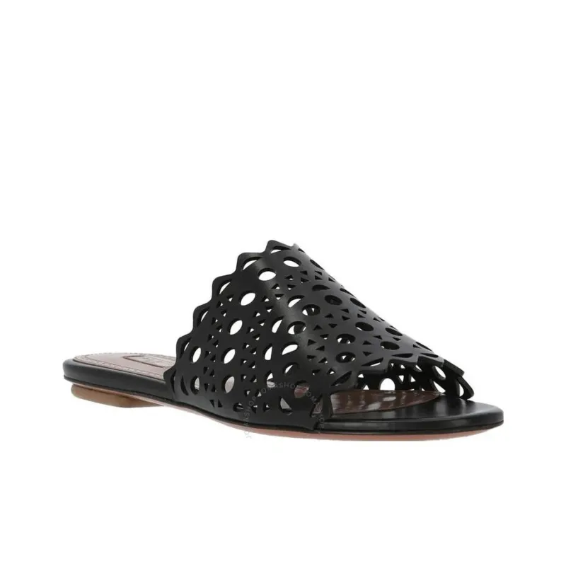 Alaia Slide Slippers Women's Black-1