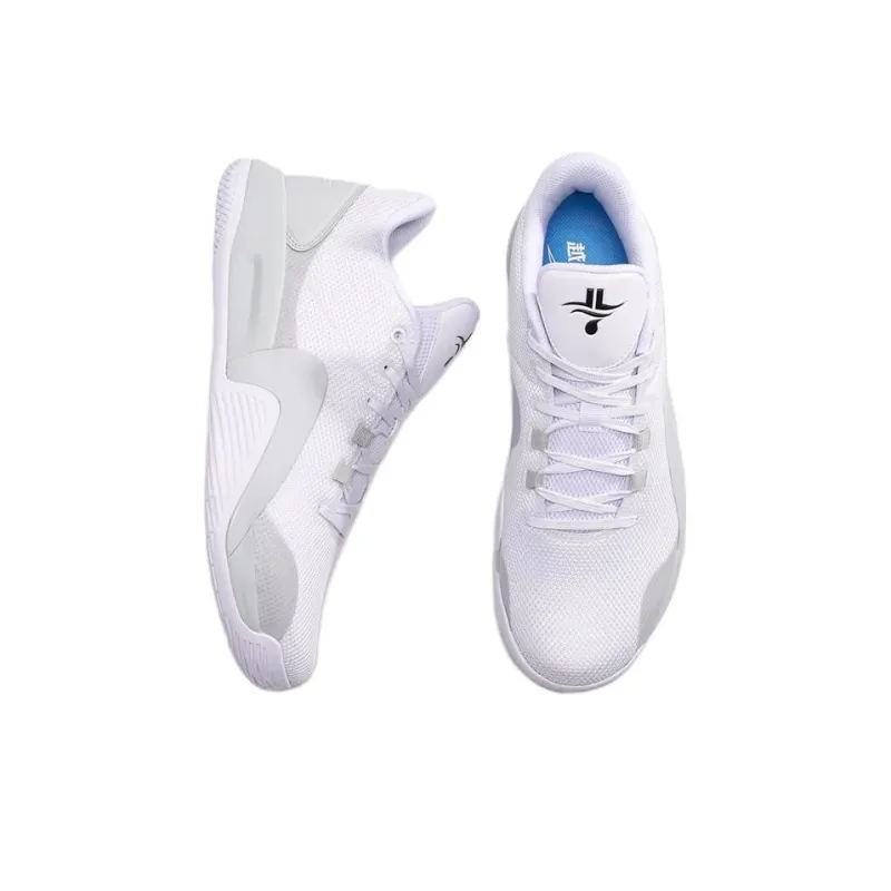 XTEP Lin Generation Cushioning, Slip Resistant, And Abrasion Resistant Low Top Basketball Shoes Men's White Gray-2