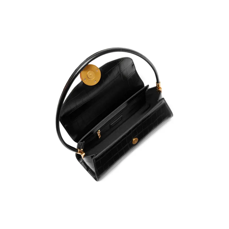 Staccato Cow Leather Shoulder Bag Regular Women's Cream White/Khaki Deep Apricot/Nightfall Black/Haze Blue-15