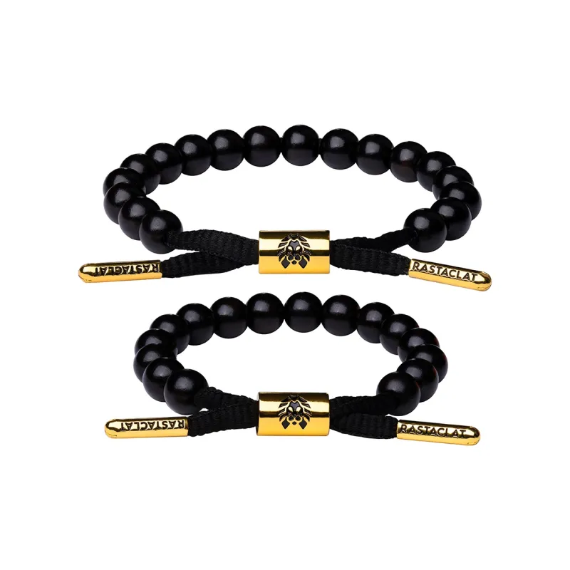 Rastaclat Alloy Small Lion Chinese Style Wooden Bracelet Unisex Ebony-6