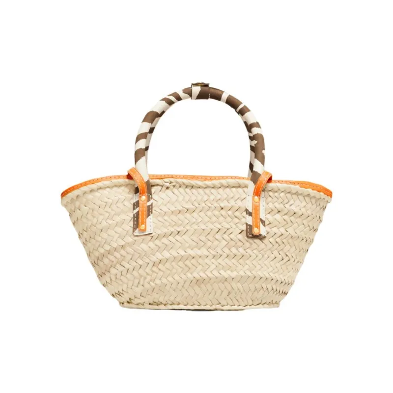 Jacquemus Le Petit Panier Soli Calfskin With Raffia Shoulder Bag Crossbody Bag Handbag Women's Beige-2