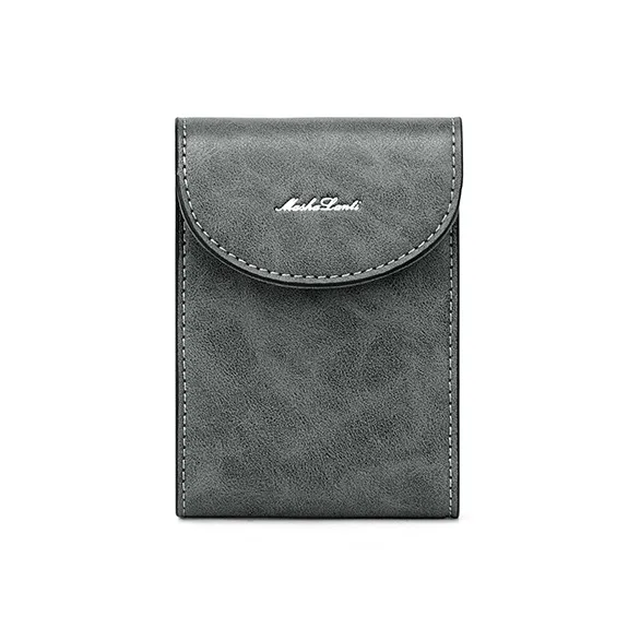 MashaLanti Synthetic Leather Extra Thin Document Wallet Card Holder Men's Coffee/Gray Green-8