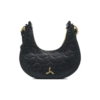 LI-NING 1990 Cow Leather Shoulder Bag Handbag Shoulder Bag Regular Women's Black